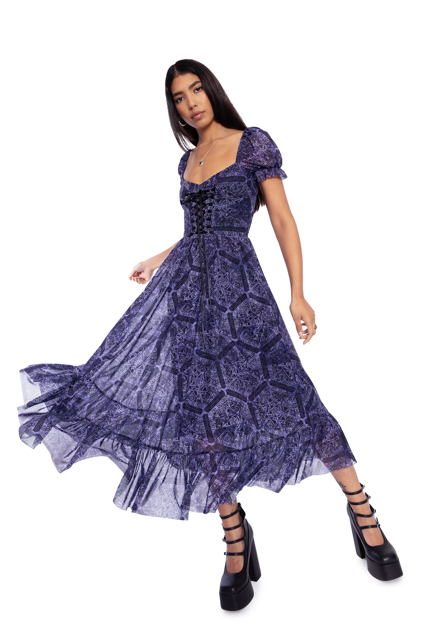 As Above So Below Sheer Corseted Midaxi Dress - Image 6