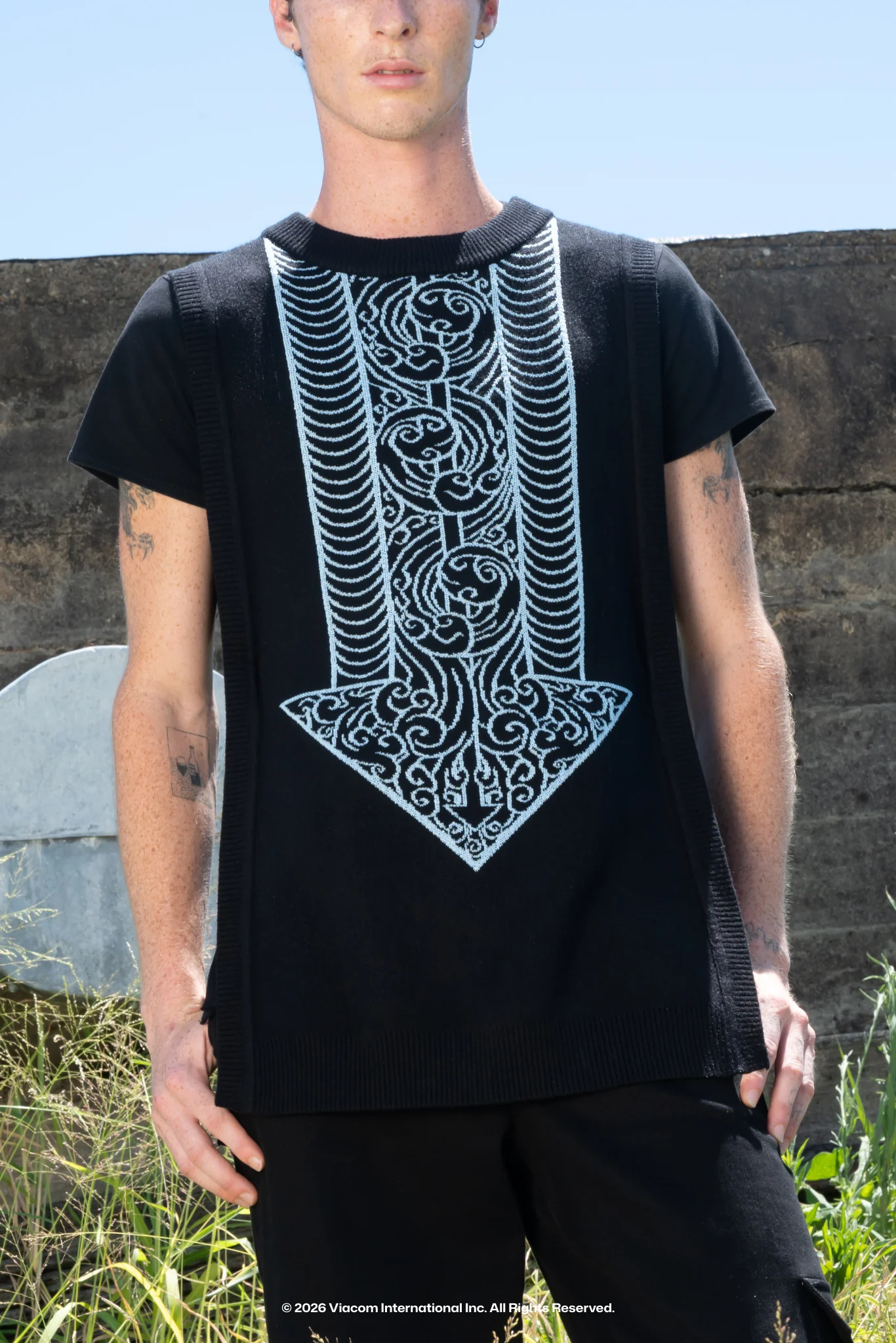 Avatar State Tie Side Oversized Knit Vest - Image 3