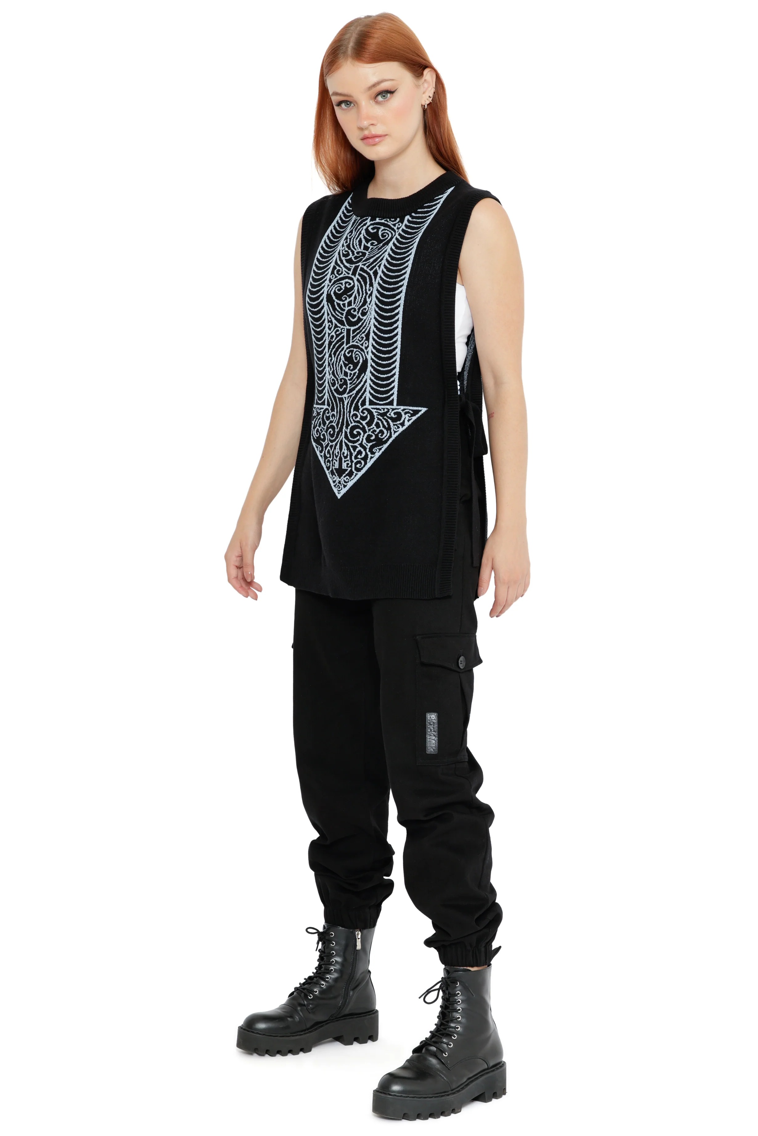 Avatar State Tie Side Oversized Knit Vest - Image 7