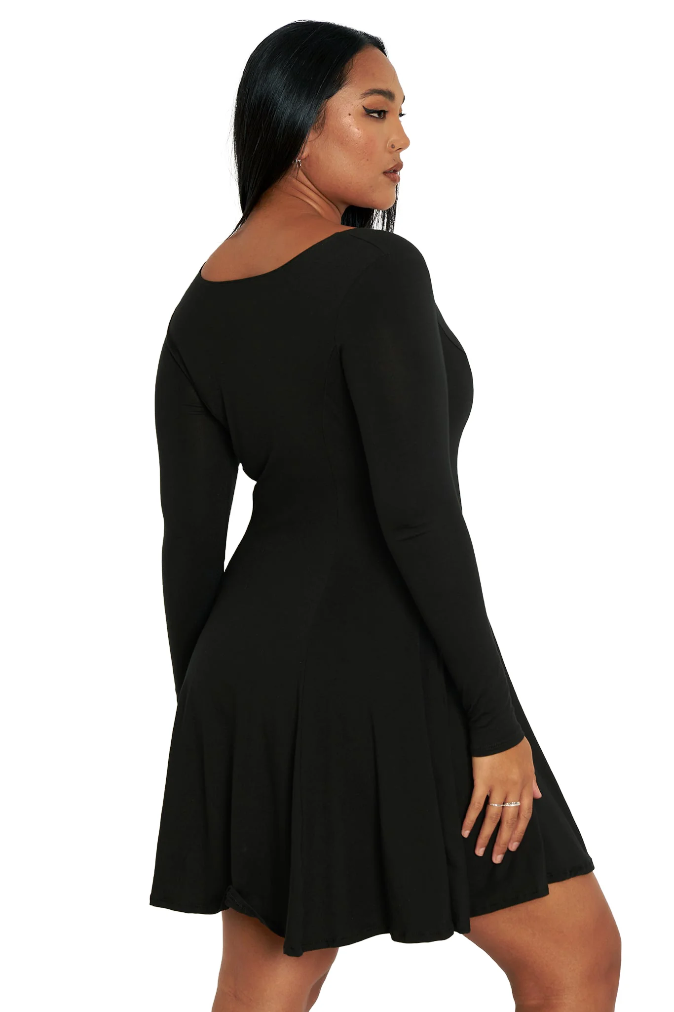 Black Long Sleeve Evil Cheerleader Dress - Image 4