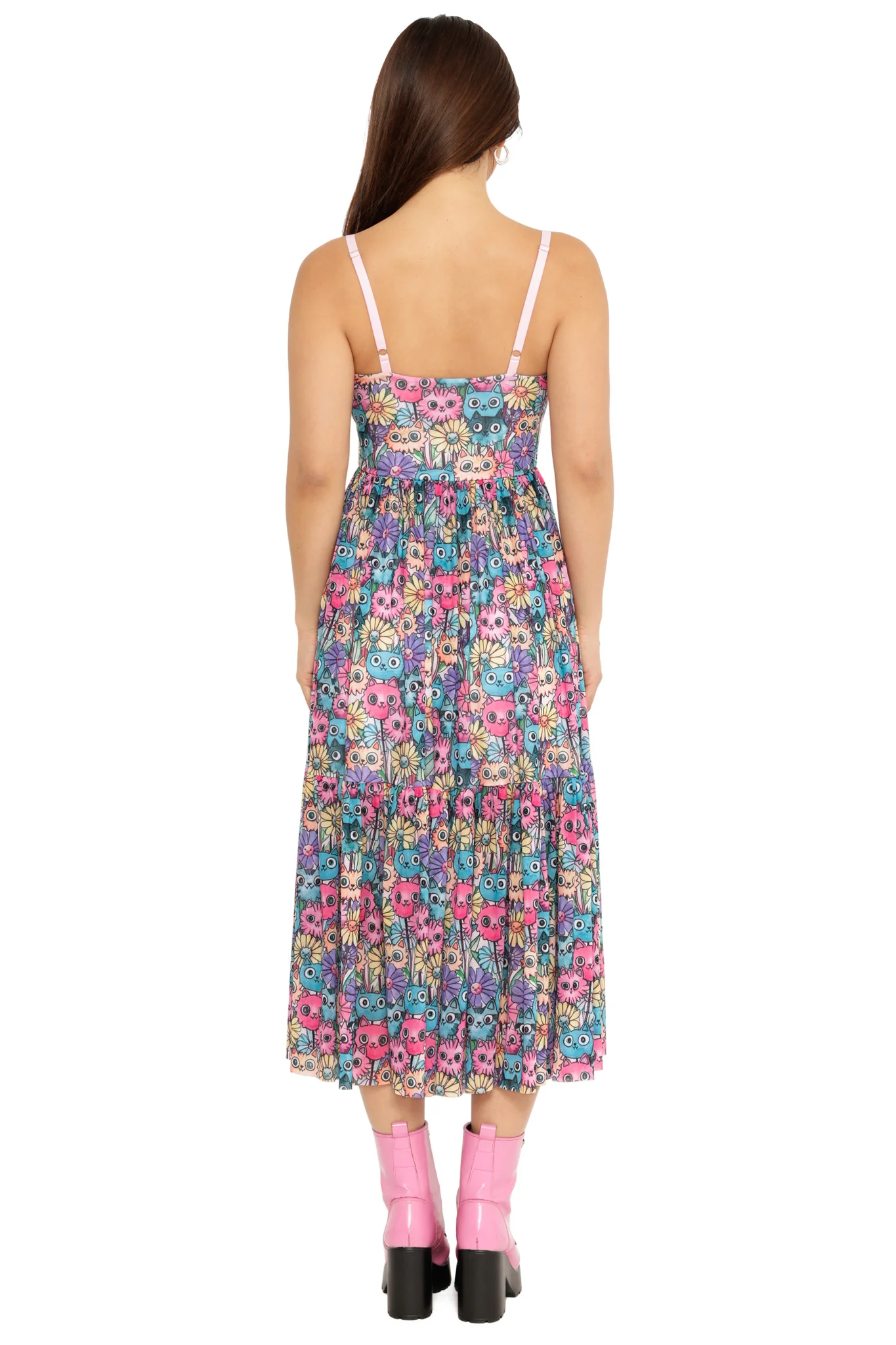 Blossoming Kitties Sheer Midaxi Dress - Image 4