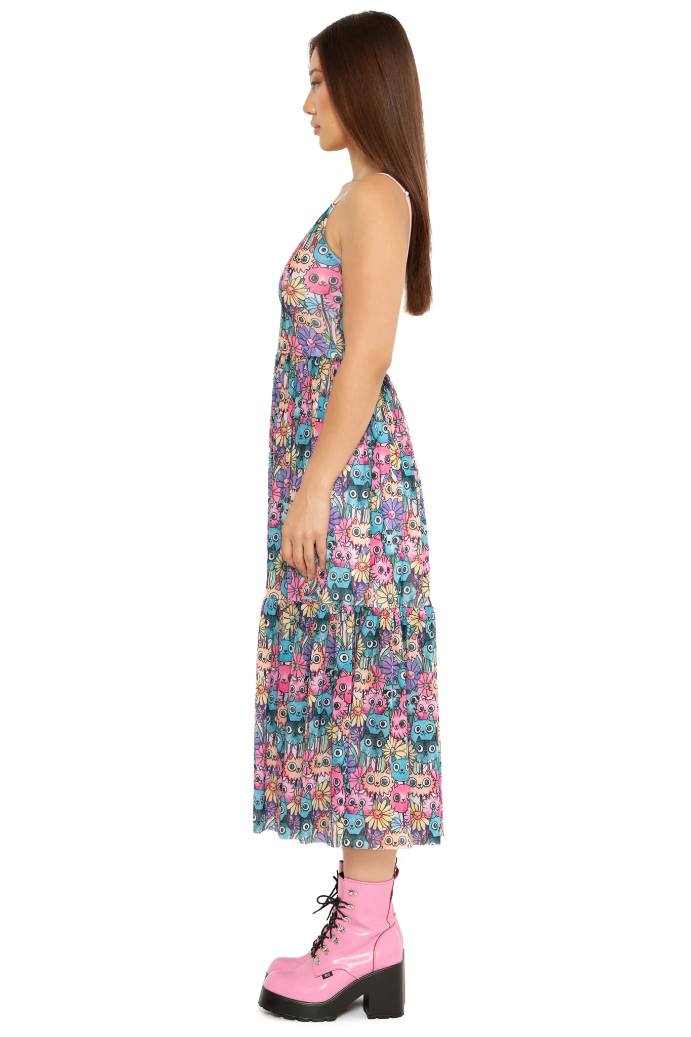Blossoming Kitties Sheer Midaxi Dress - Image 5
