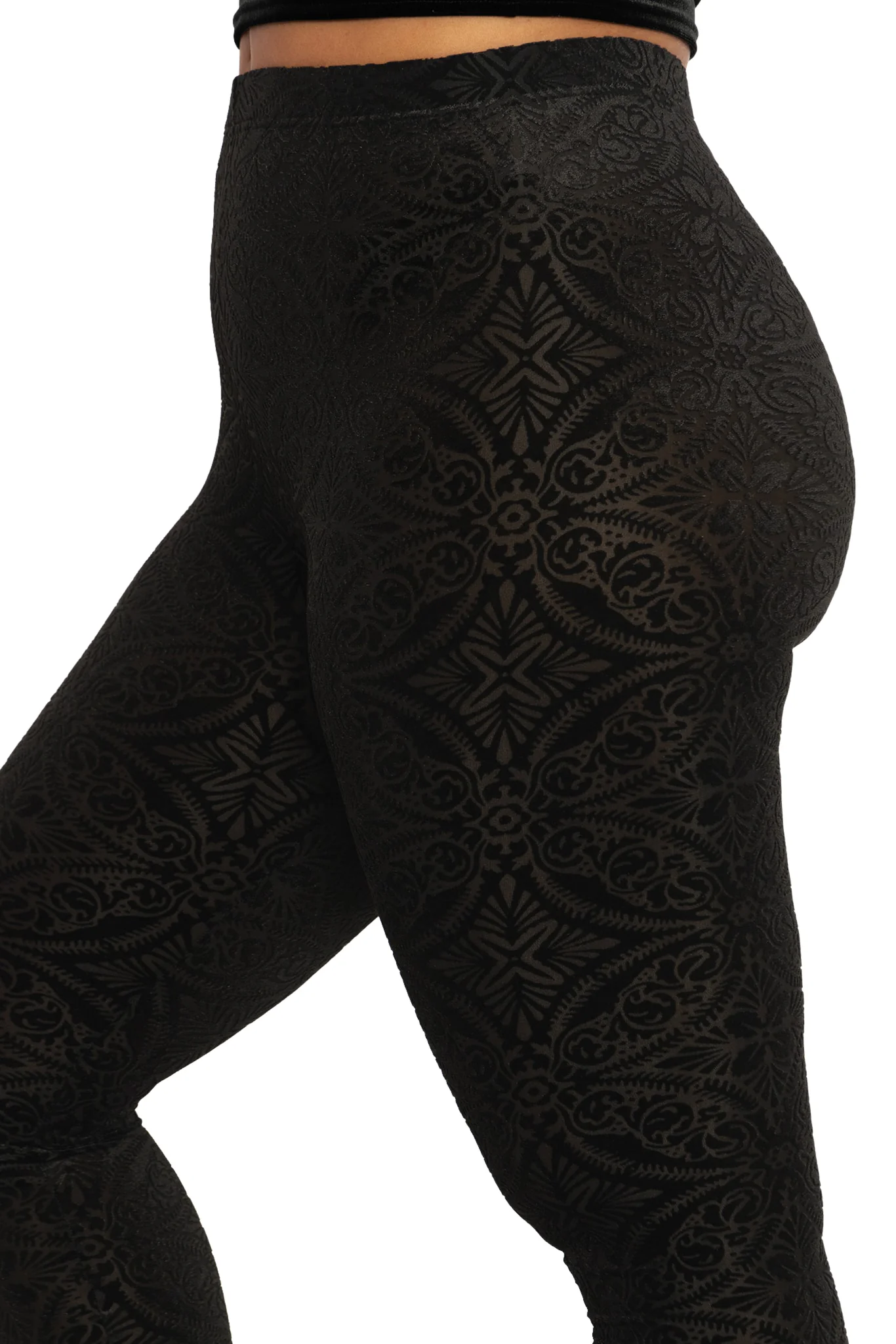 Burned Velvet High Waisted Leggings - Image 4