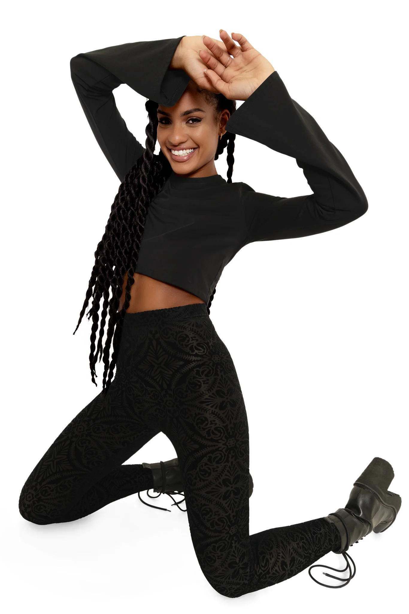 Burned Velvet High Waisted Leggings - Image 9