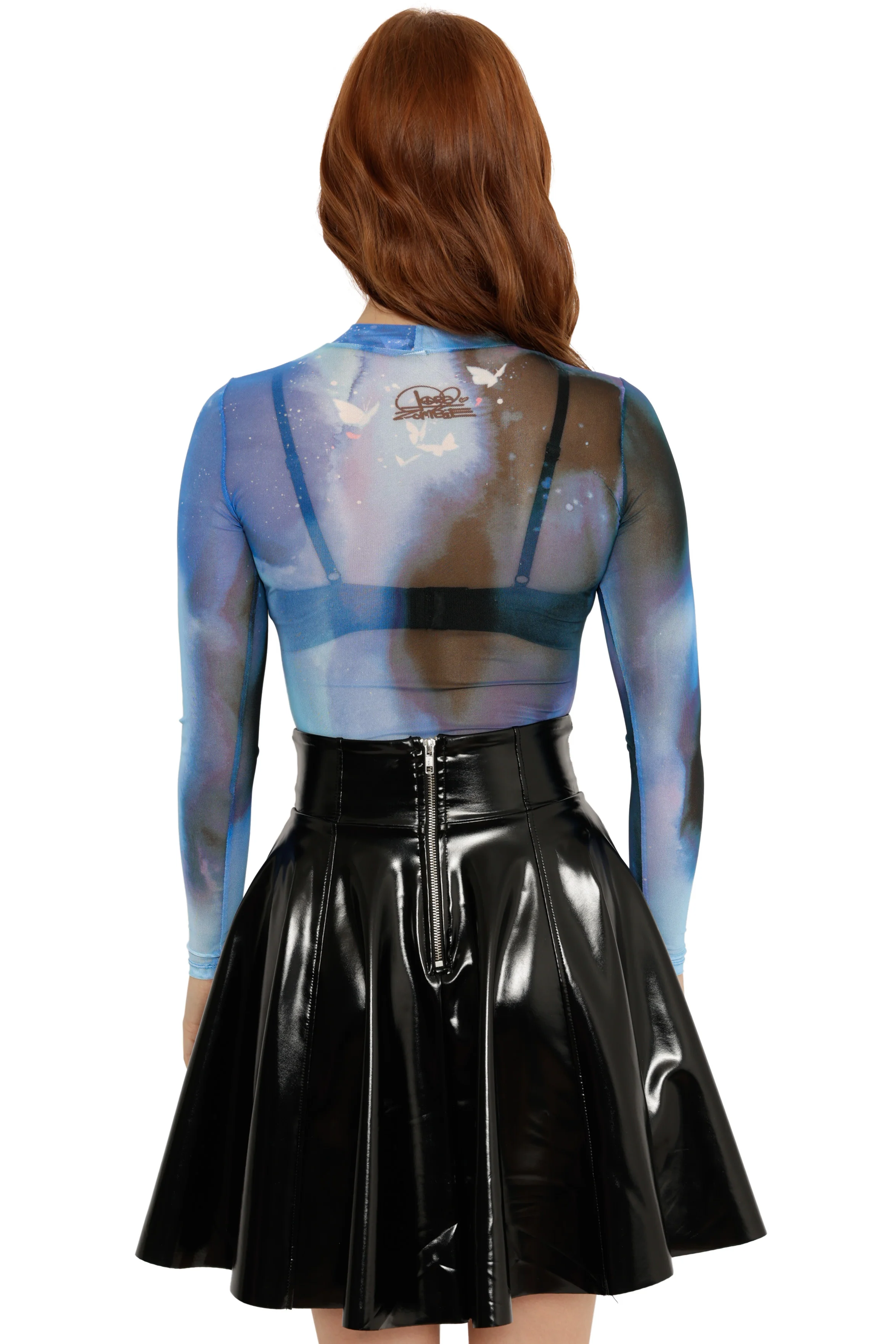 Celestial Beast Sheer High Neck Long Sleeve Top - Image 4