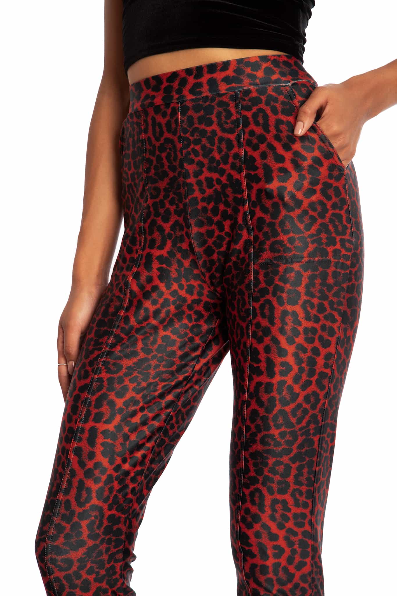 Claws Out Red Matte Cuffed Pants - Image 5