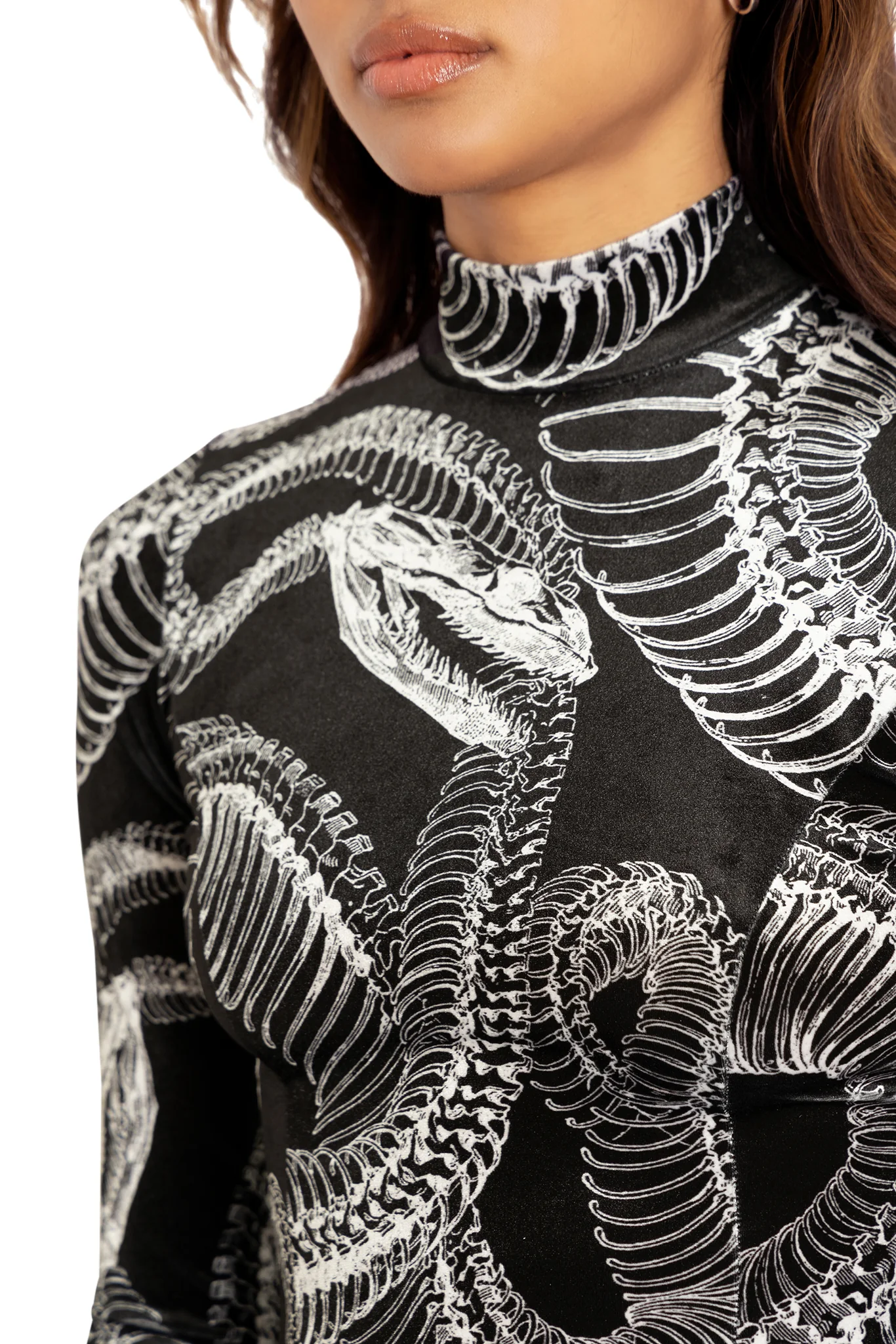 Dead Snake Velvet LS Evil Mini Skater Dress - Image 5