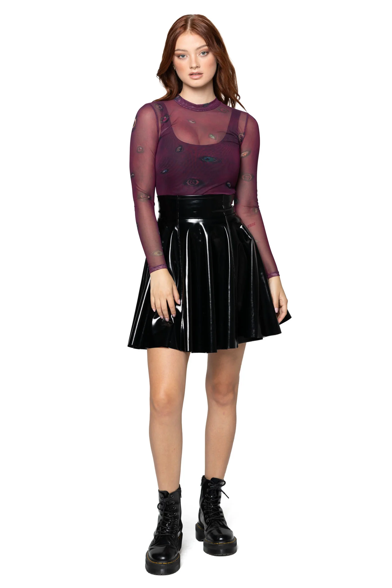 Eye Attire Sheer High Neck Long Sleeve Top - Image 6