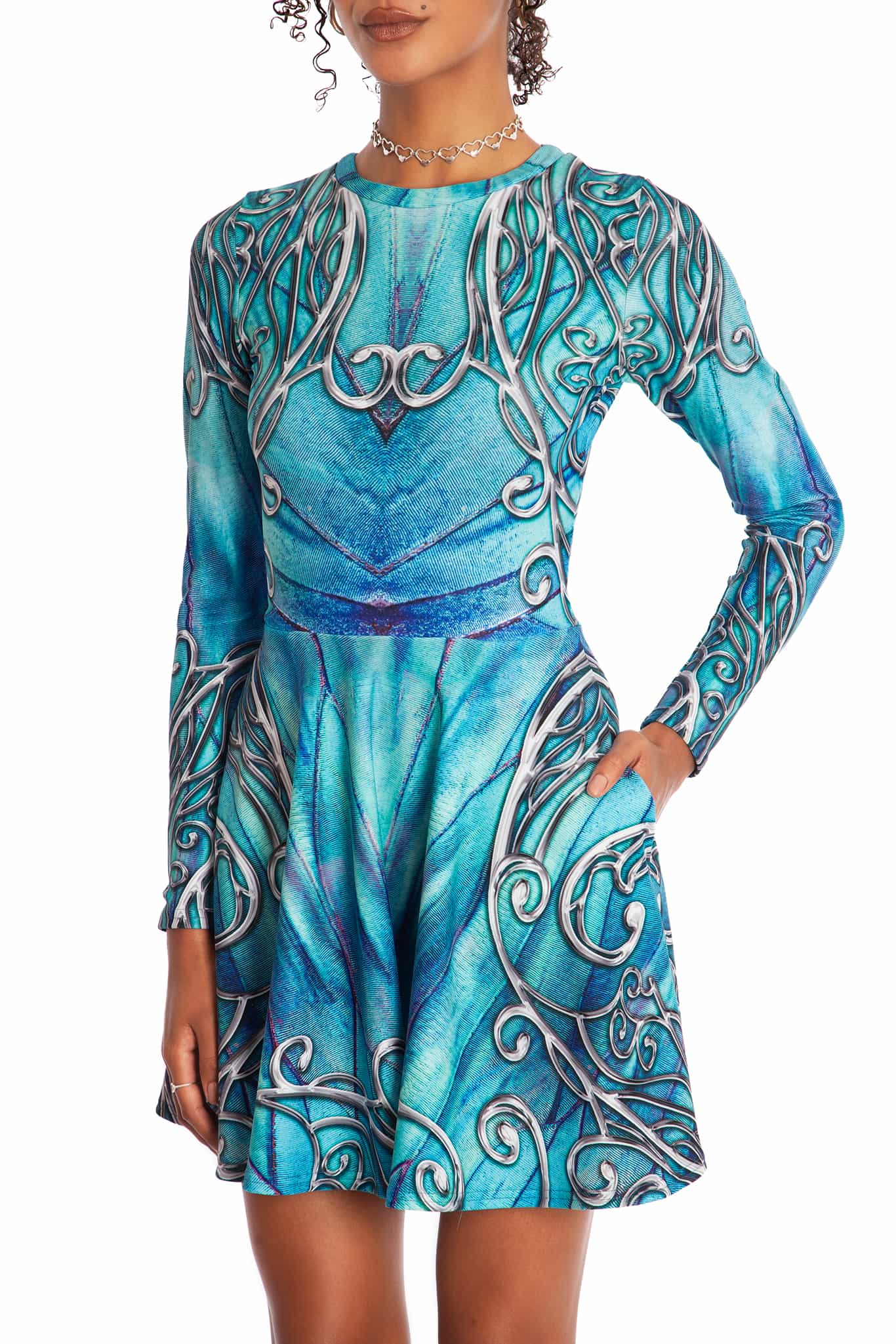 Fairy Kingdom Toastie Long Sleeve Skater Dress - Image 3