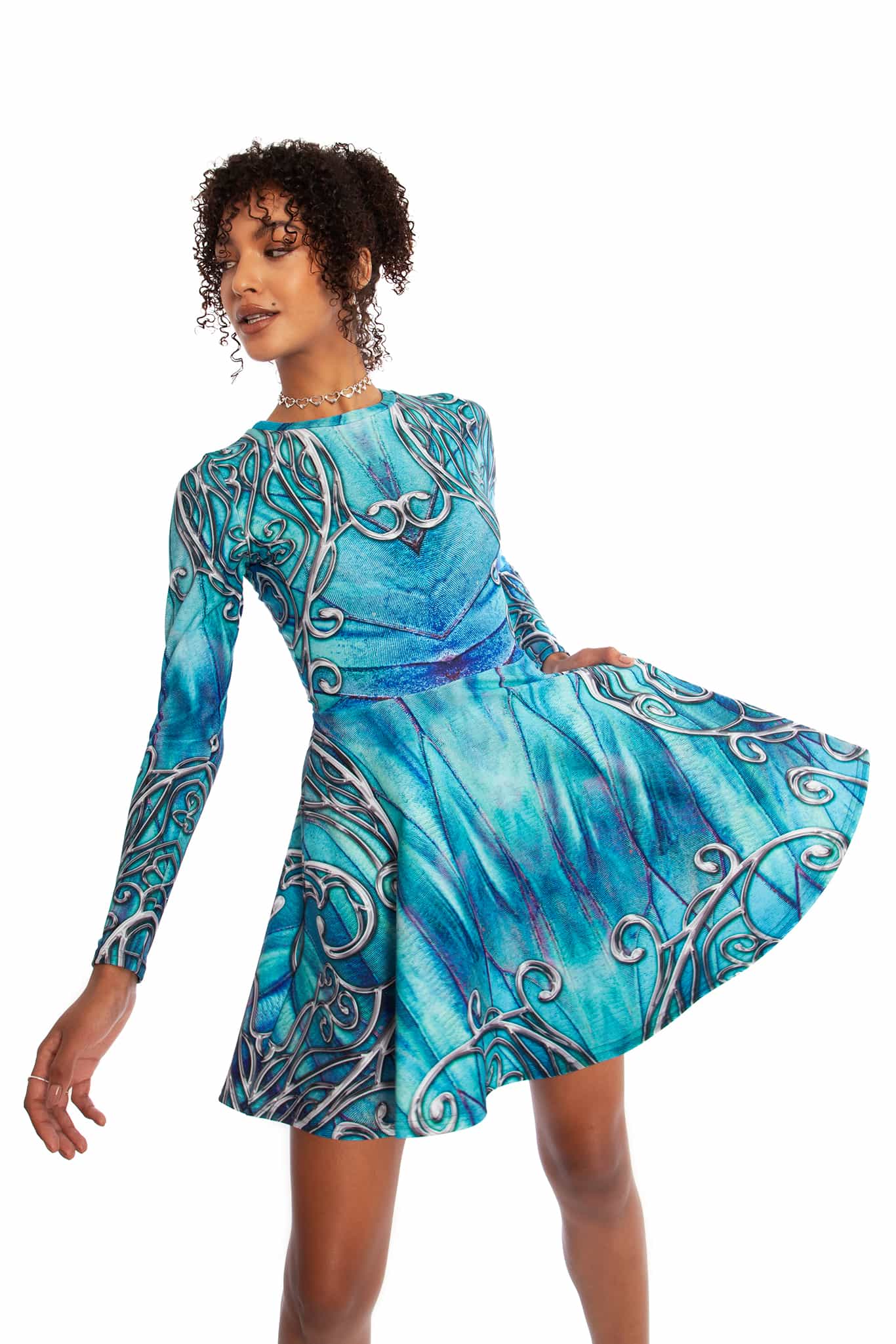 Fairy Kingdom Toastie Long Sleeve Skater Dress - Image 9