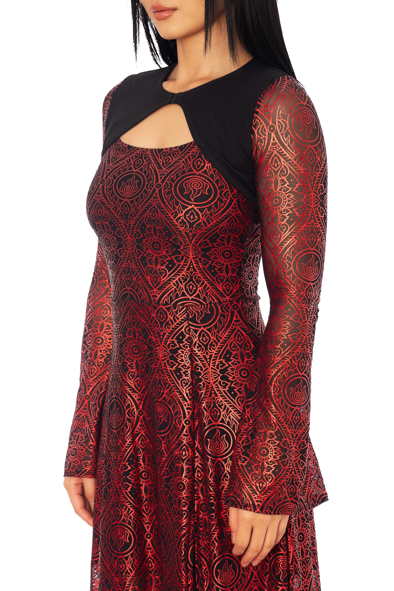 Fire Nation Long Sleeve Bolero Maxi Dress - Image 8