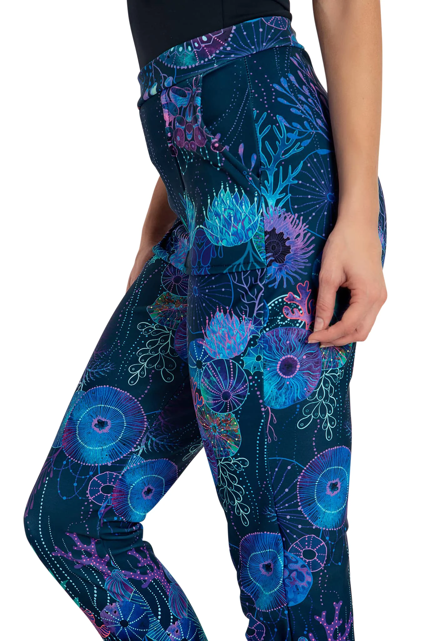 Floral Coral Cuffed Pants - Image 3