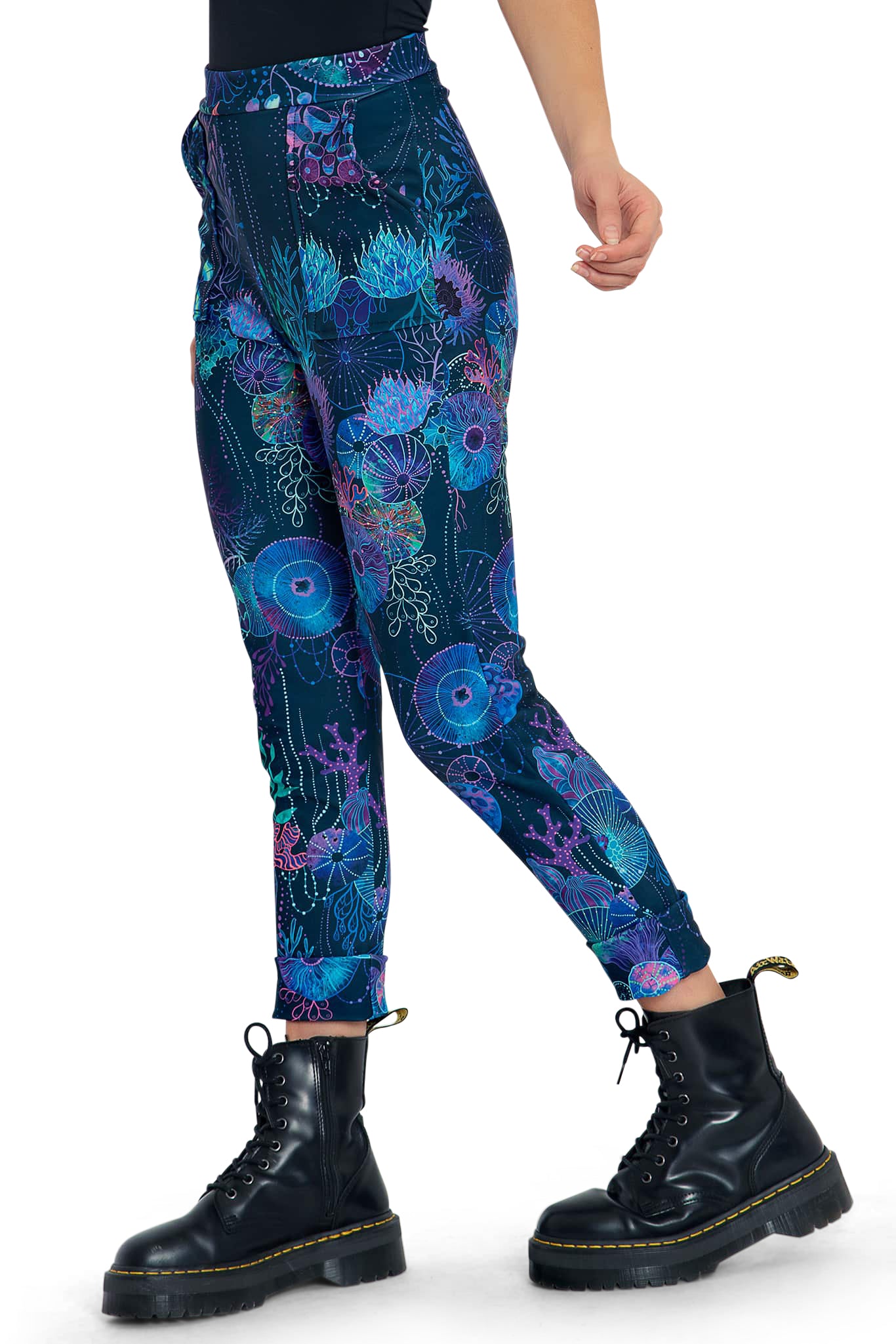 Floral Coral Cuffed Pants - Image 4