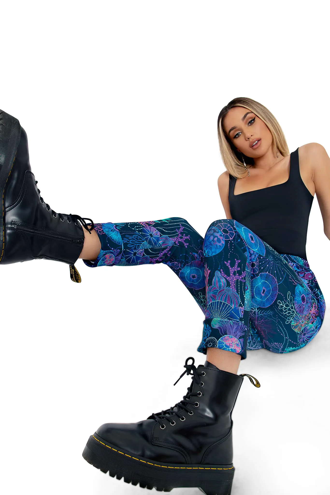 Floral Coral Cuffed Pants - Image 6