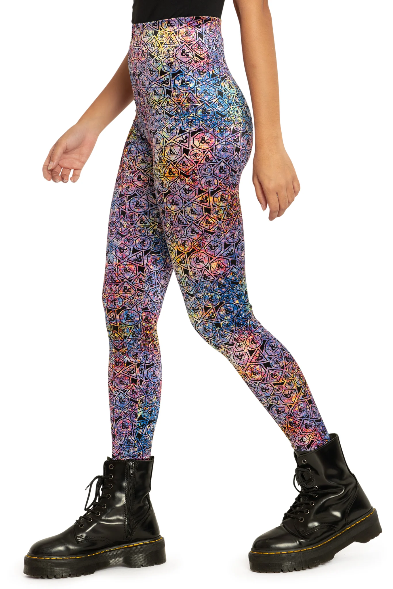 Glitter Dice Velvet High Waisted Leggings - Image 4