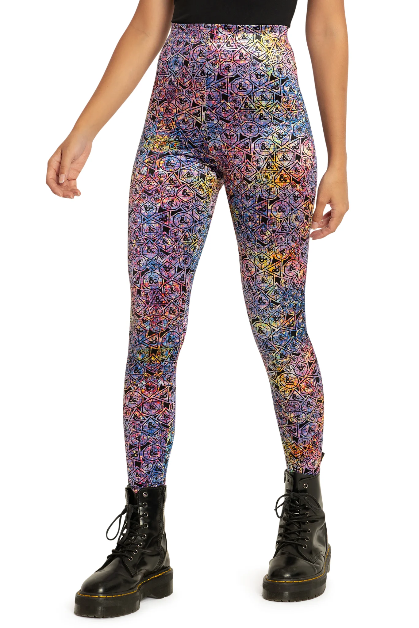 Glitter Dice Velvet High Waisted Leggings - Image 5