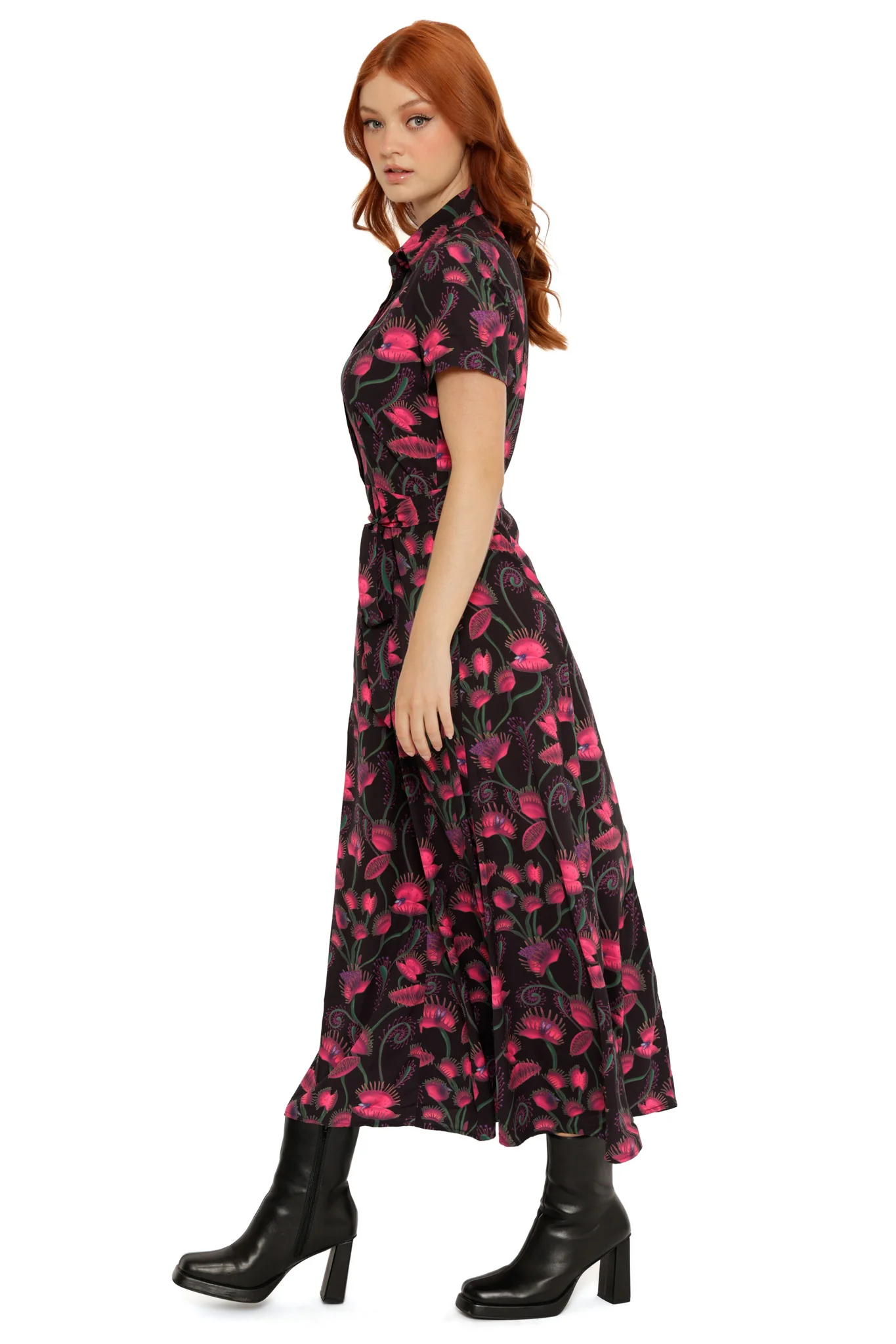 I Eat Flies Short Sleeve Maxi Shirt Dress - Image 4