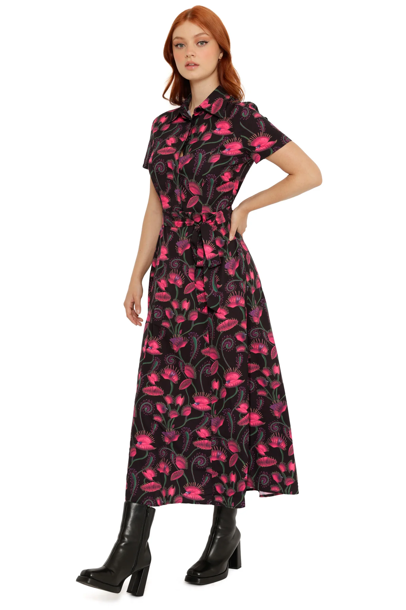 I Eat Flies Short Sleeve Maxi Shirt Dress - Image 5