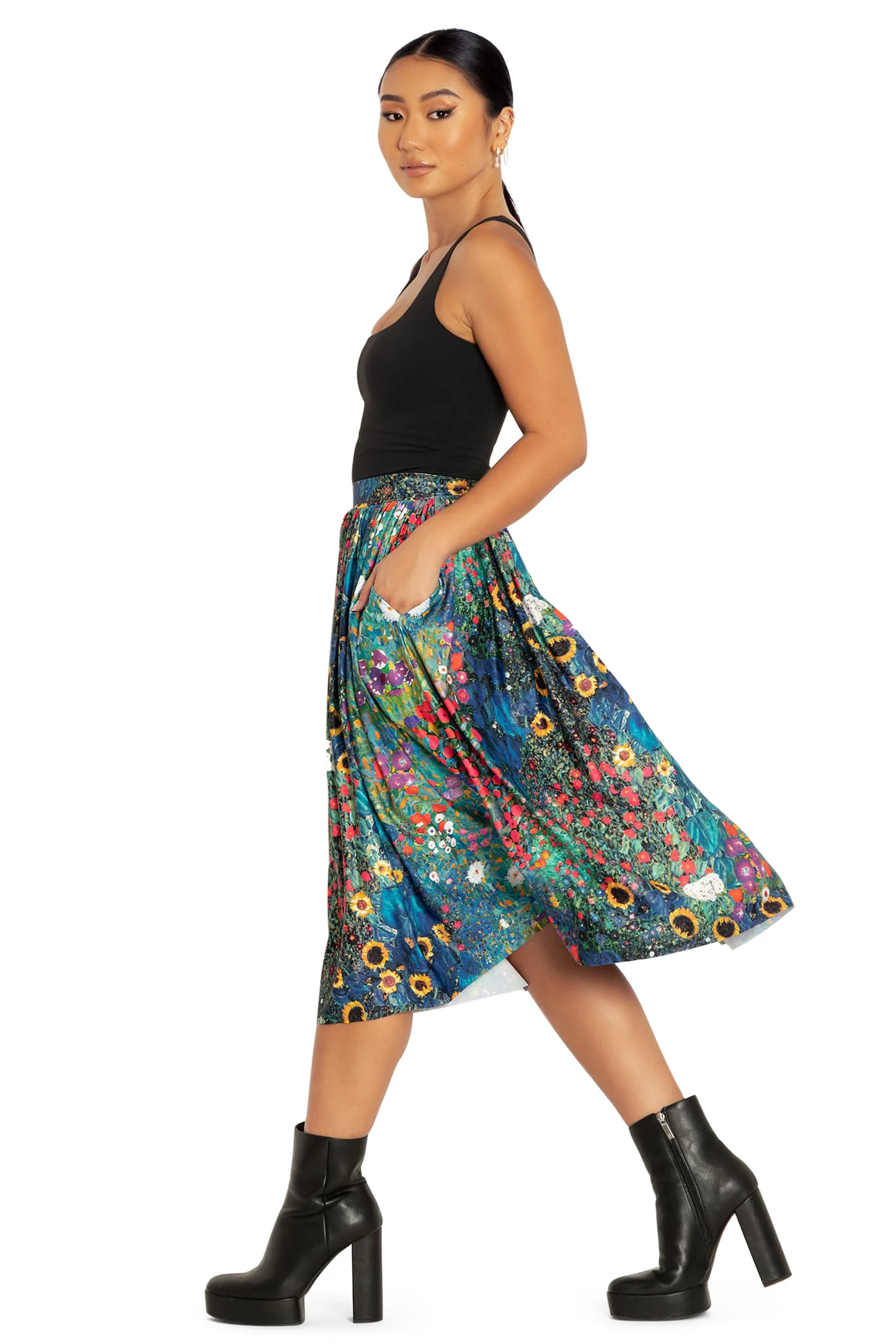 Klimt Collage Slinky Pocket Skirt - Image 6