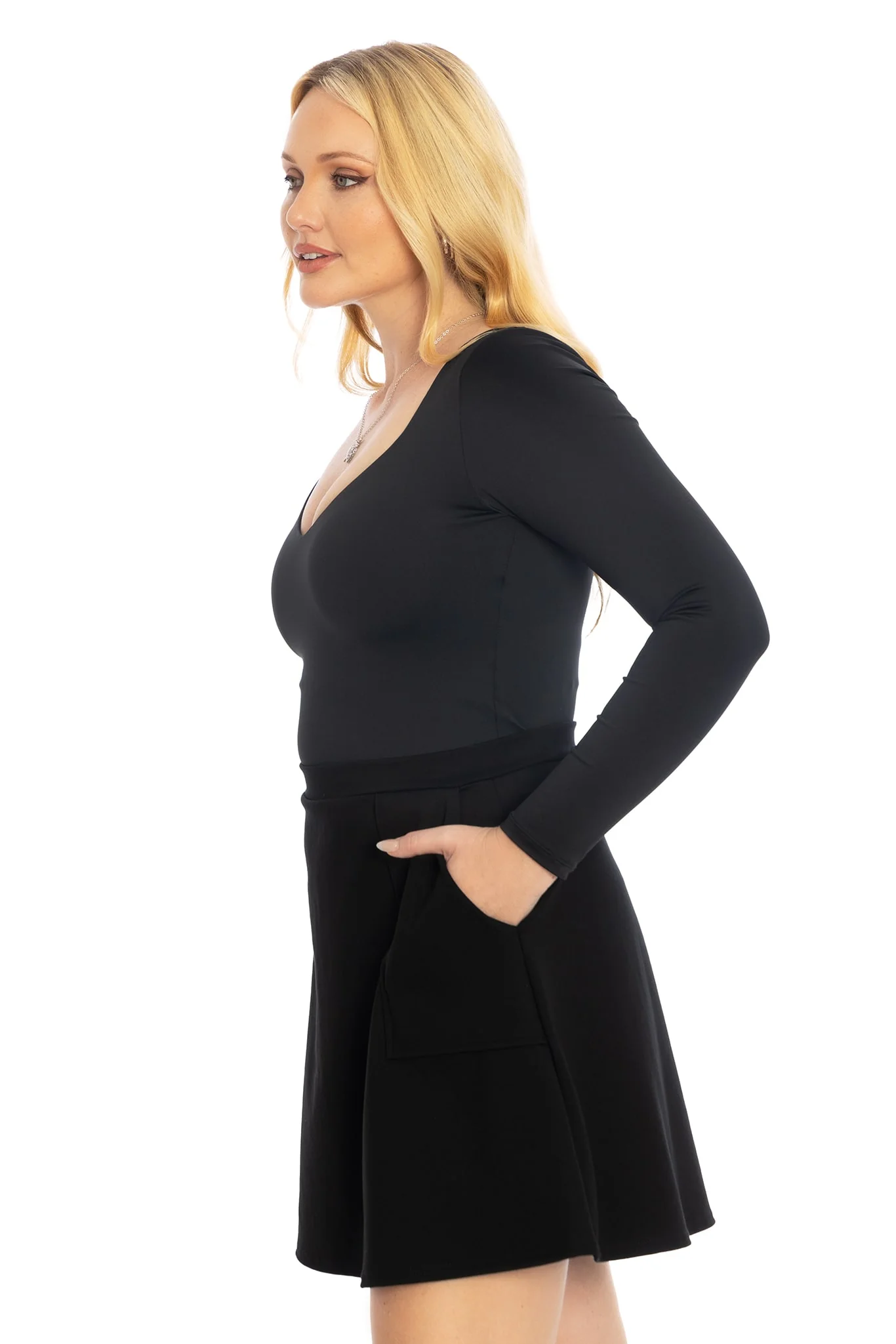 Matte Black Heart Long Sleeve Top - Image 4