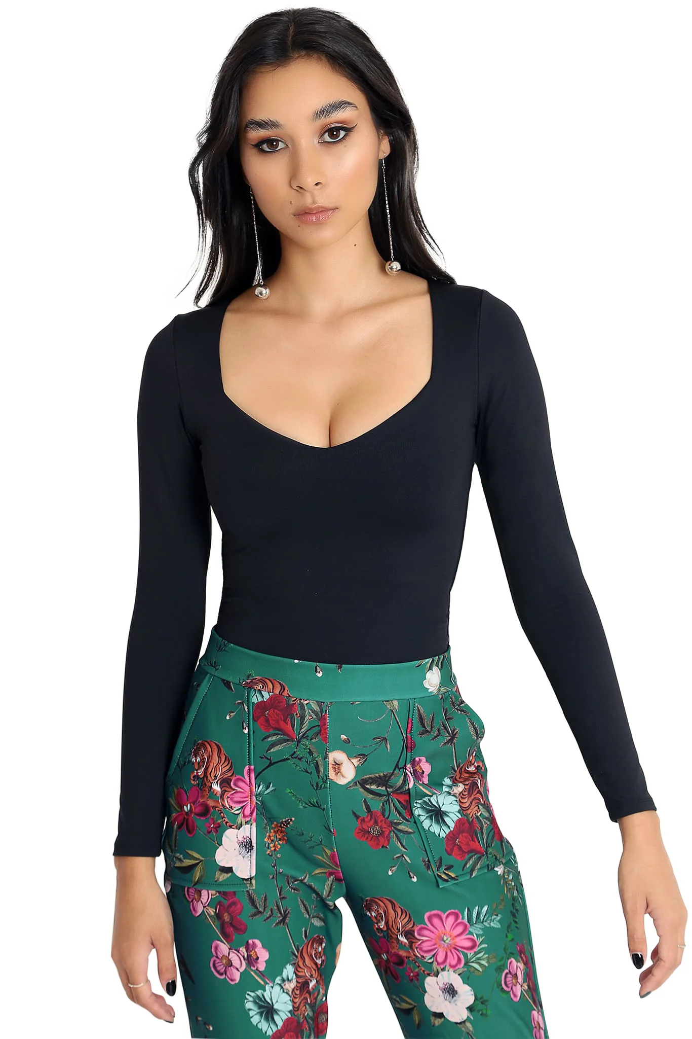 Matte Black Heart Long Sleeve Top - Image 5