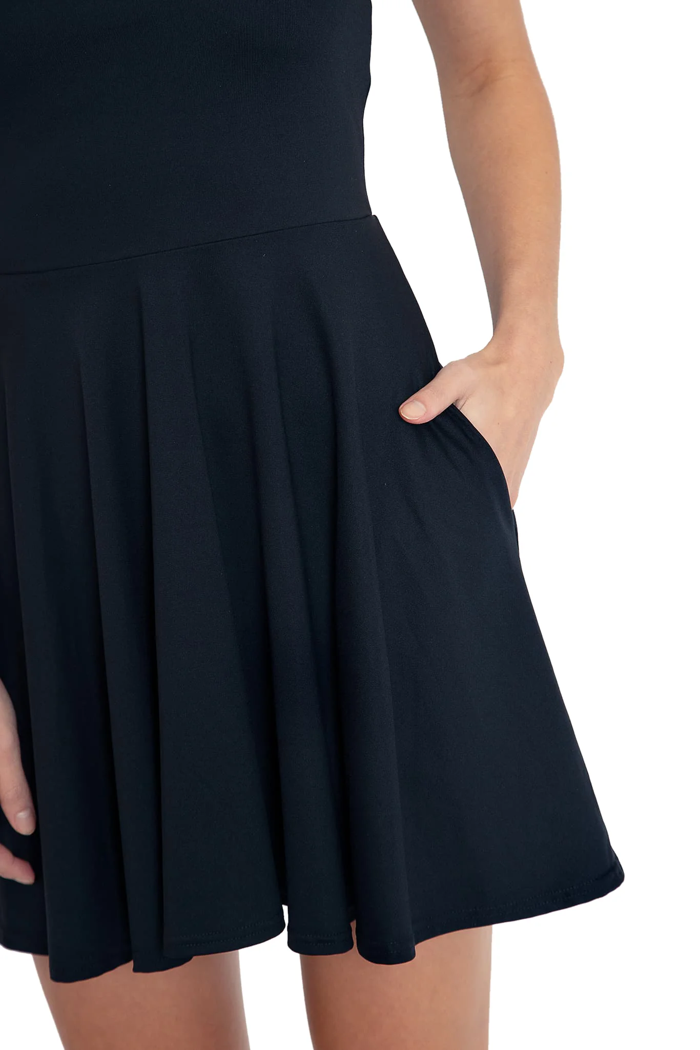 Matte Black Tank Mini Skater Dress - Image 3