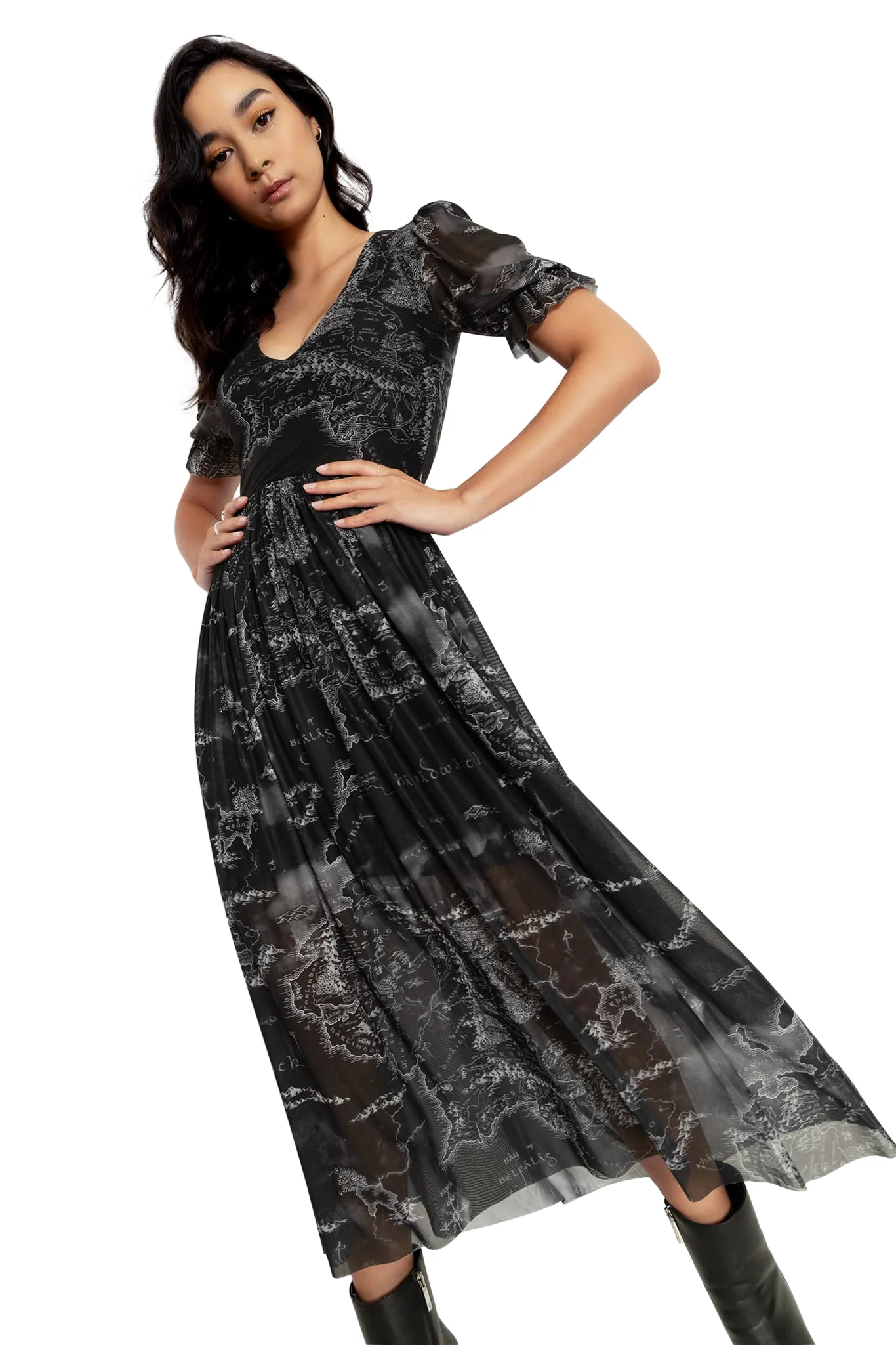 Middle-earth Map Black Stellar Dress - Image 8