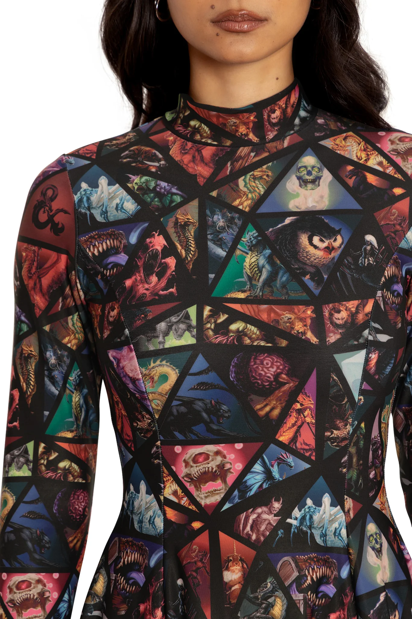 Monster Manual Long Sleeve Evil Longline Dress - Image 4