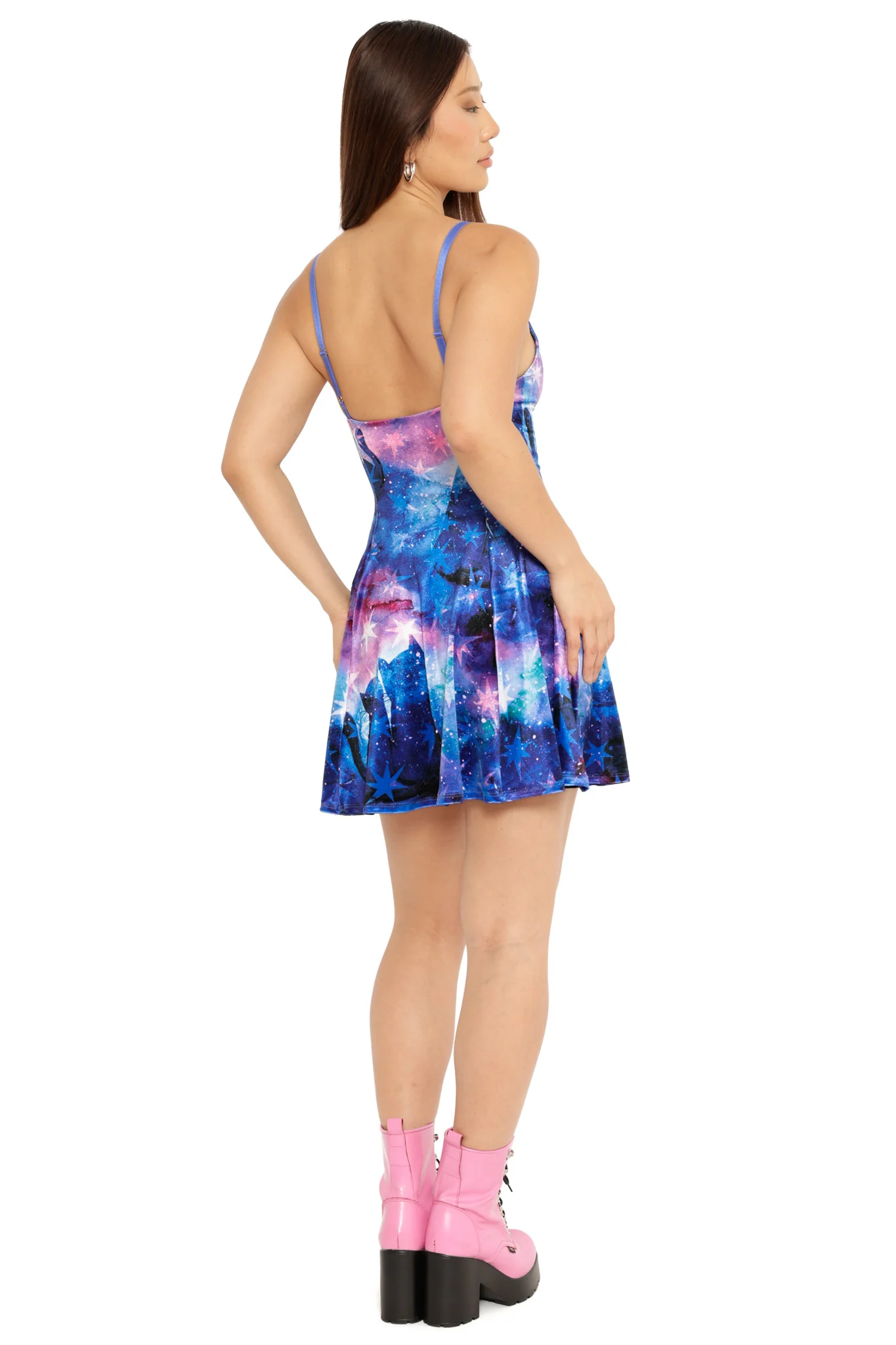 Nine Lives Velvet Mini Strappy Dress - Image 3