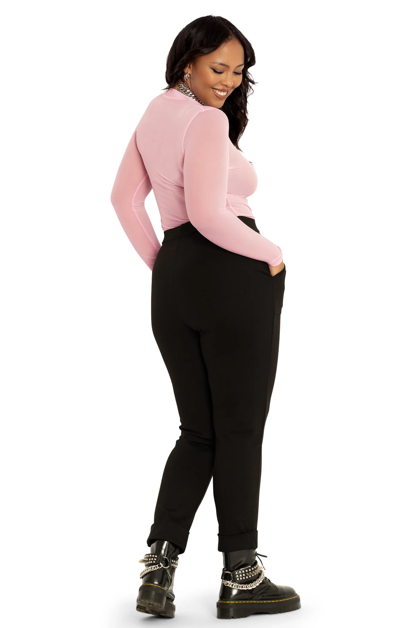 Push It Ponte High Waisted Cuffed Pants - Image 6