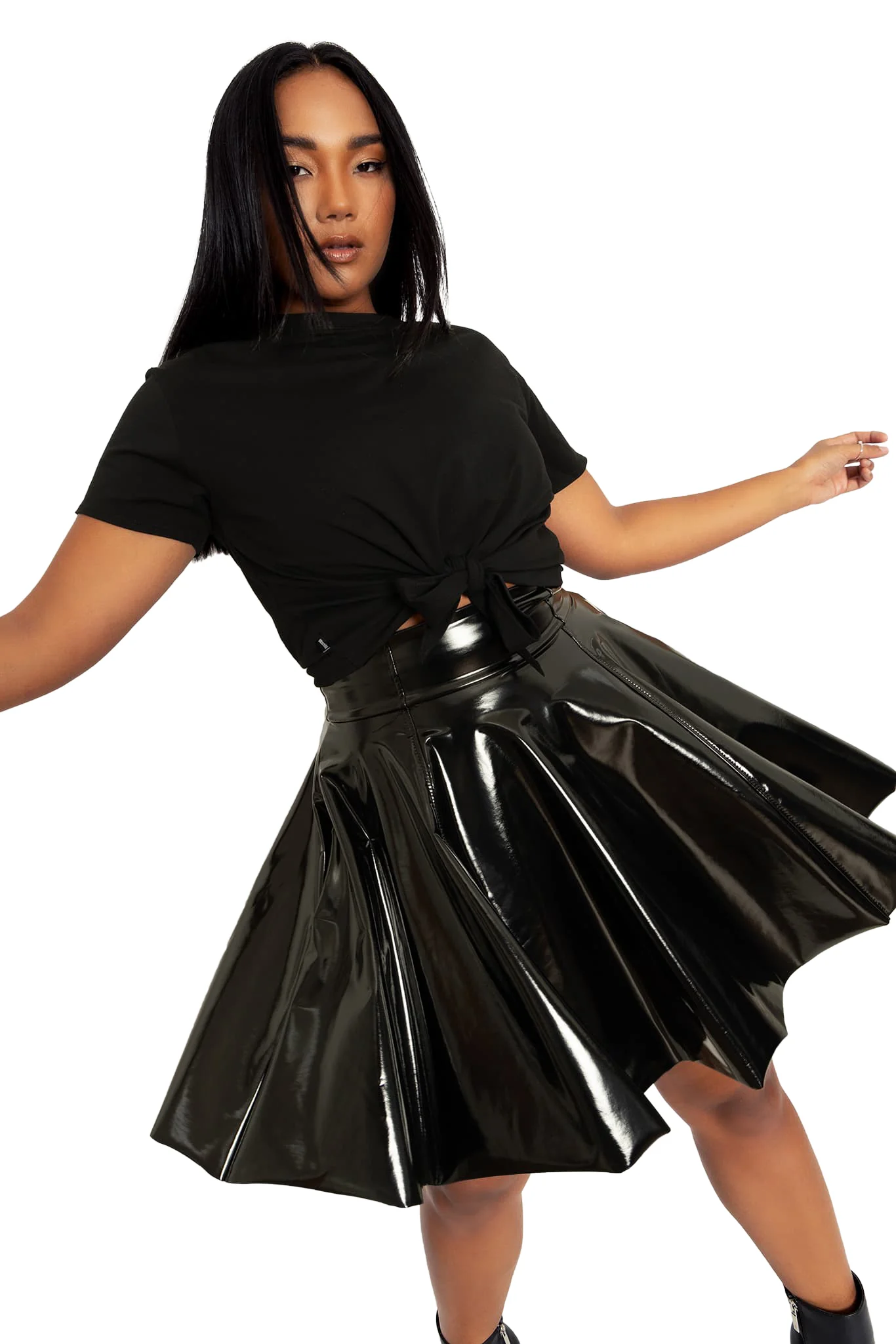 PVC Ultra High Waisted Skater Skirt - Image 7