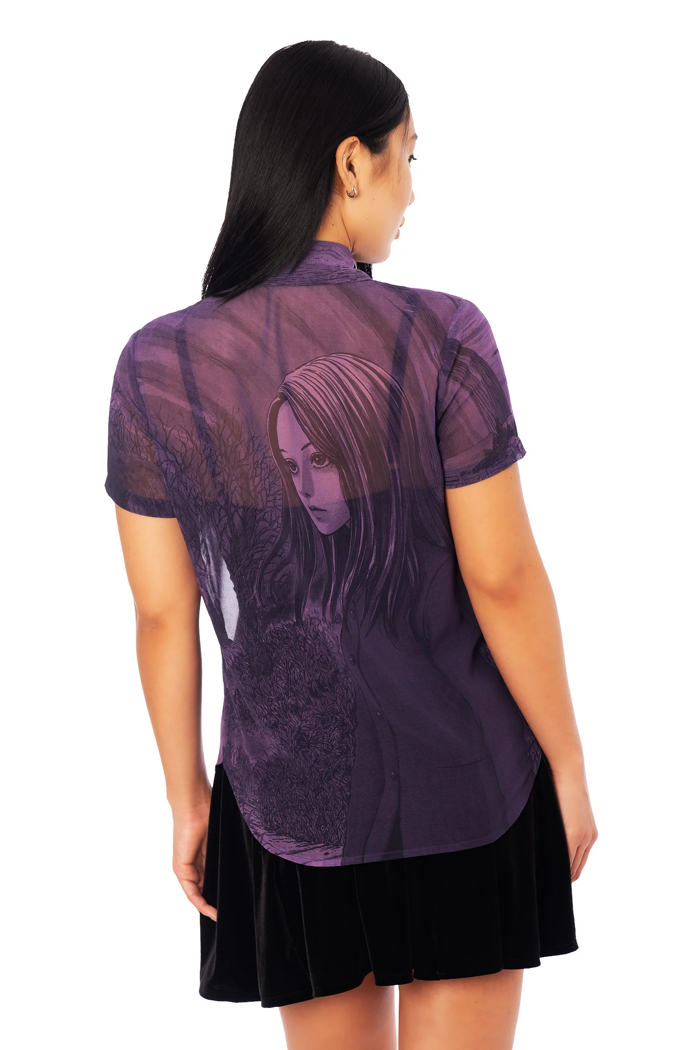 The Black Vortex Cute As Button Sheer Shirt - Image 5