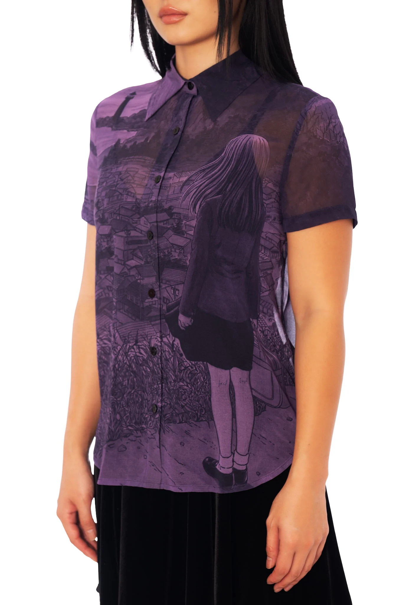 The Black Vortex Cute As Button Sheer Shirt - Image 7