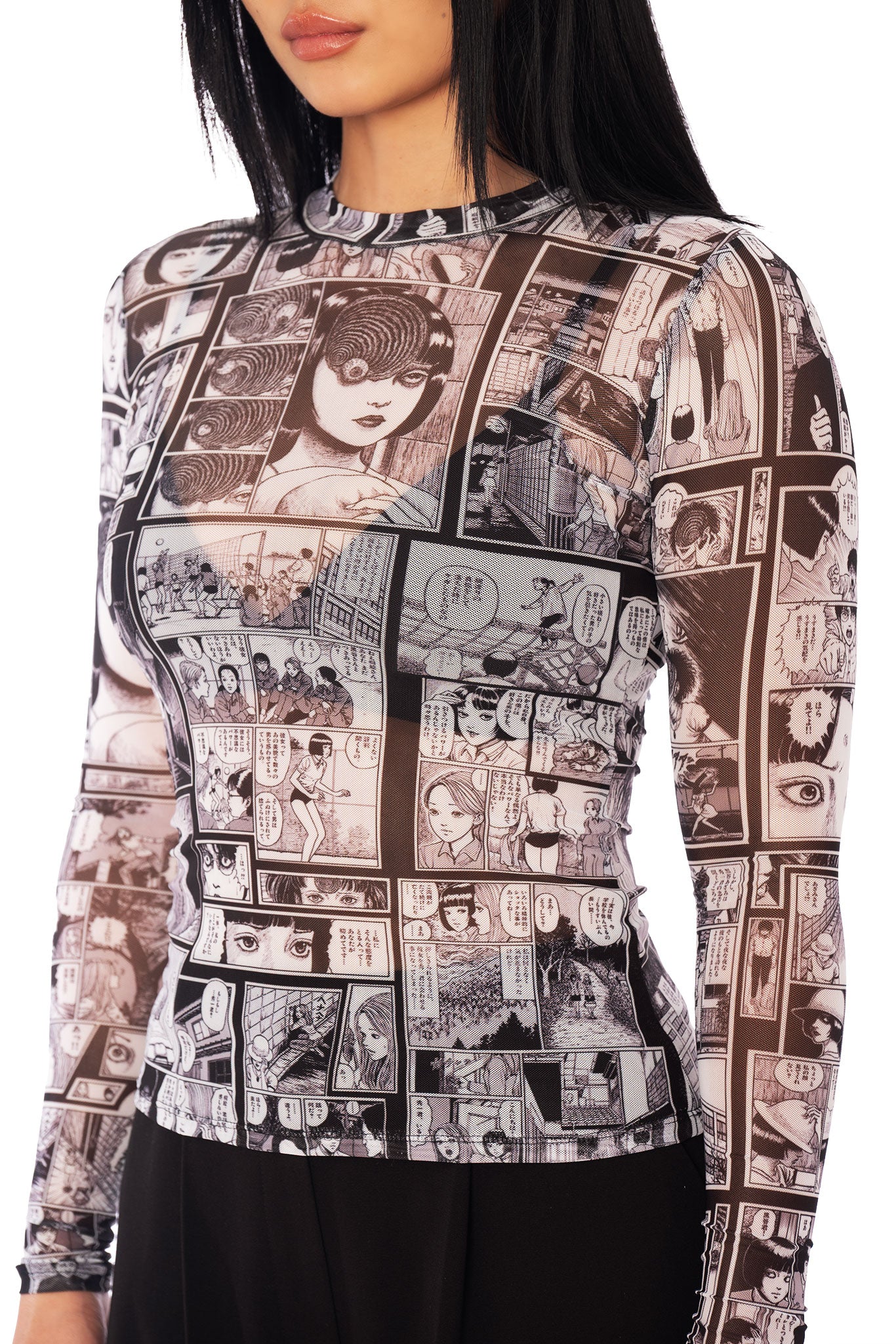 The Scar Sheer High Neck Long Sleeve Top - Image 4