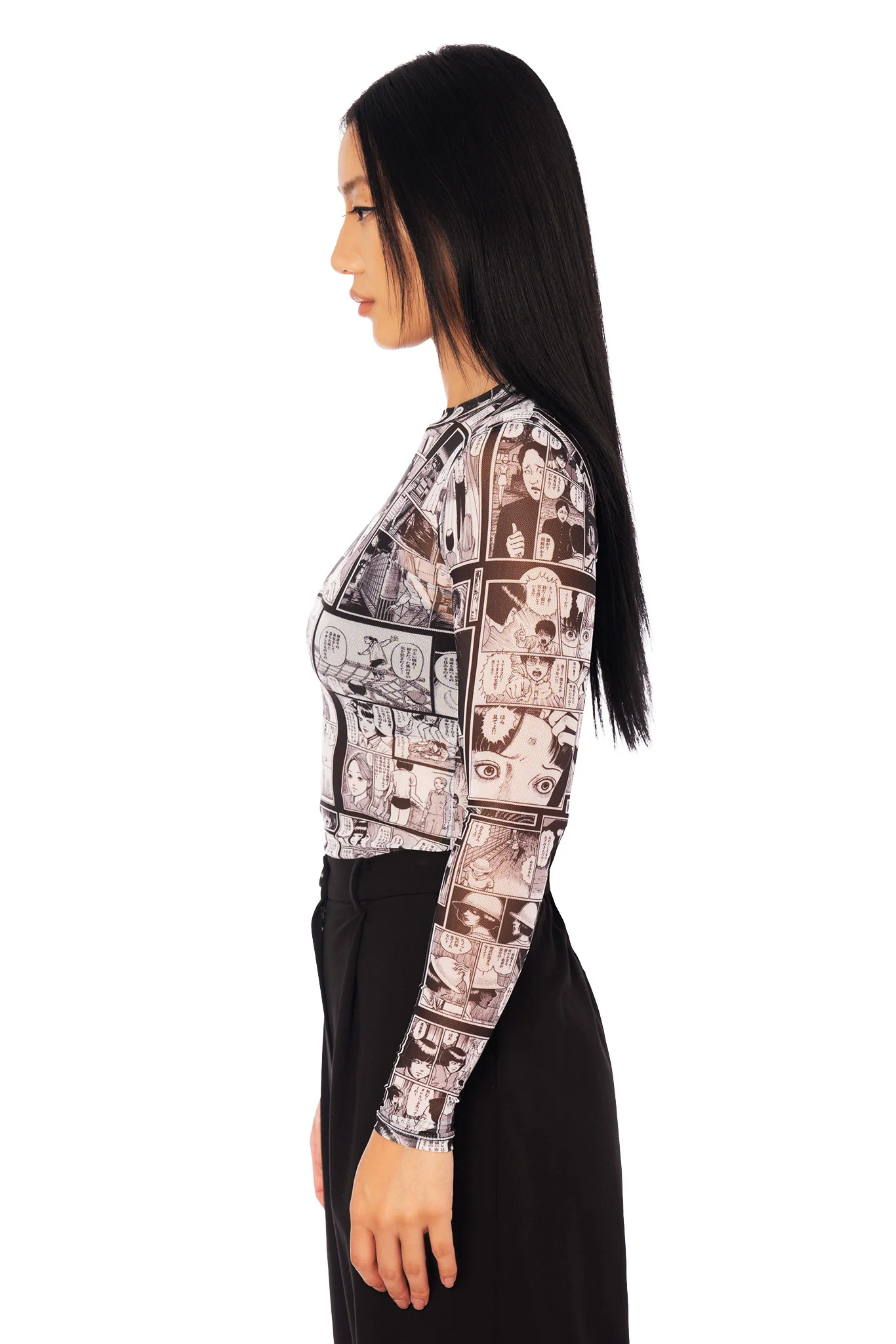 The Scar Sheer High Neck Long Sleeve Top - Image 6