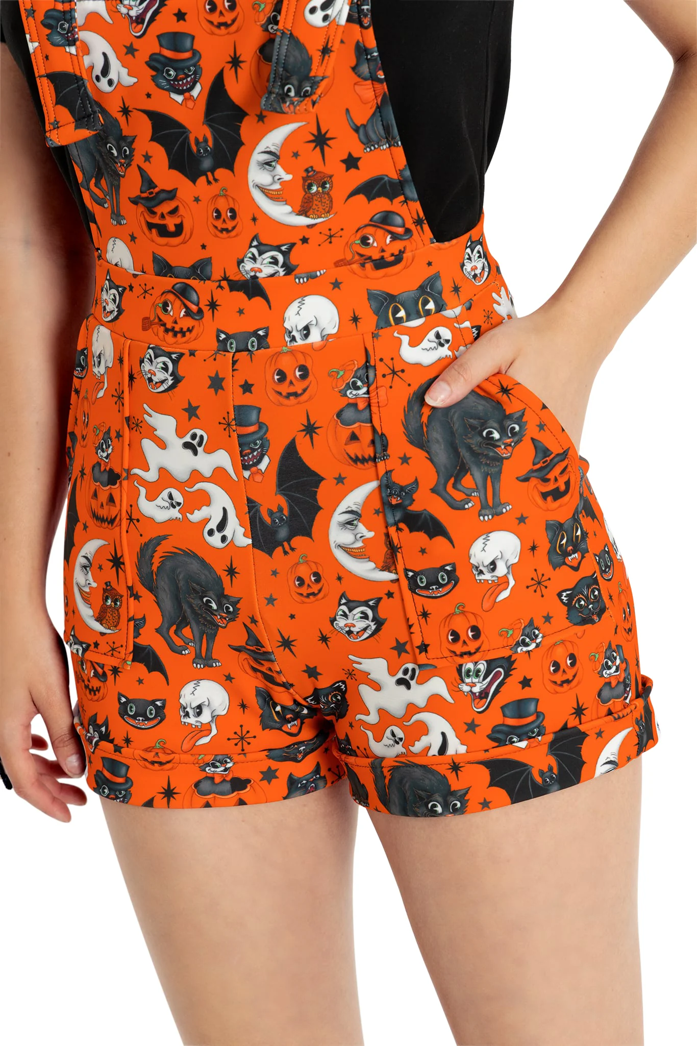Trick Or Treat Pumpkin Short Overalls - Image 4