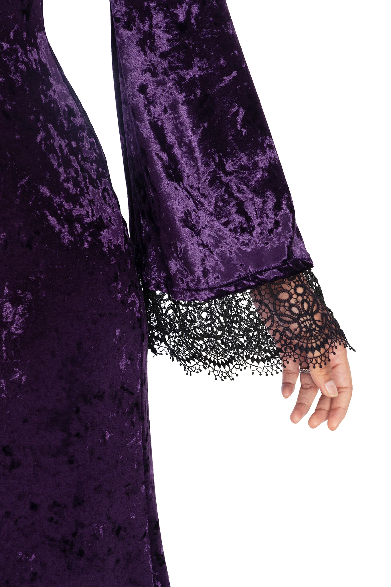 Wiccan Crushed Velvet Split Front Maxi Dress - Image 4